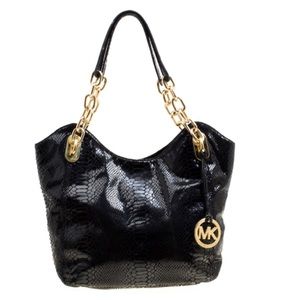 Micheal Kors Python Embossed Lilly Chain Tote